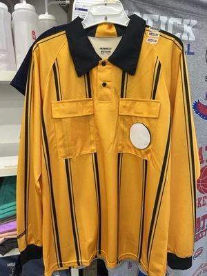 Kwik Goal Yellow Soccer Referee Jersey Long Sleeve Adult Medium  - Image 1 of 2