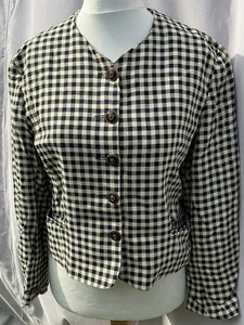 Hamells Jacket Size 12 Black & Cream Check Classic - Picture 1 of 7