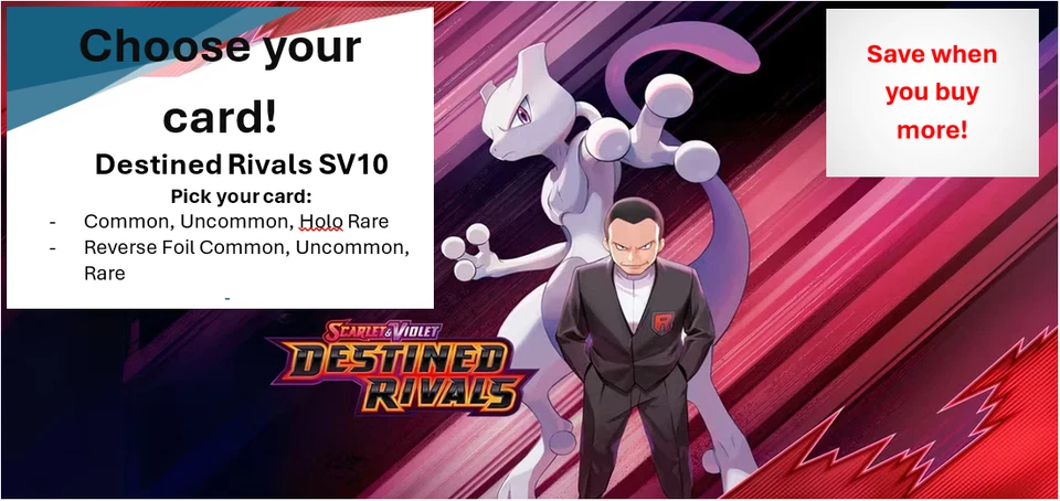Pokemon TCG Destined Rivals Choose Your Card! - Build a Playset! - BULK SAVINGS! - Image 1 of 1
