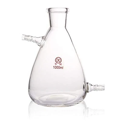 1000ml Deschem Glass Filtering Erlenmeyer Flask with Two Suction Vacuum Adpt.  - Image 1 of 4