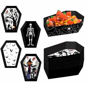 DIY Cookie Gift Boxes Paper Snack Tray Halloween Popcorn Boxes Halloween Party - Picture 1 of 11
