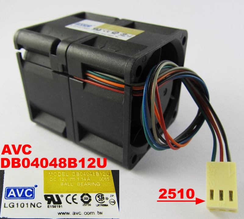 1pc AVC DB04048B12U 12V 1.14A 40mmx48mm 4048 Ball bearing DC Axial Fan 3pin - Image 1 of 4
