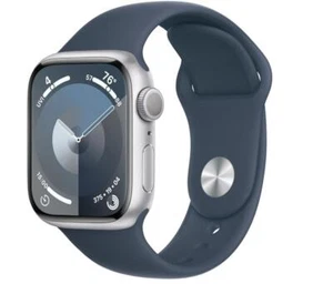 Apple Watch MR913LL/A Series 9 41mm GPS Silver w/ Storm Blue Band - Picture 1 of 1