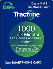 TracFone 1000 Talk Minutes Add On Refill Card for Non Smartphone and Flip Phones