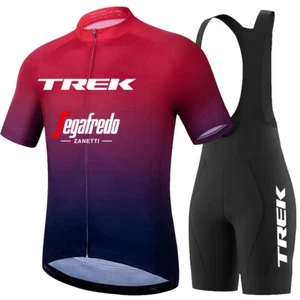 Unisex Short Sleeve Cycling Jersey Bib Shorts Outfit Quick Dry Riding Shirts - Picture 1 of 8