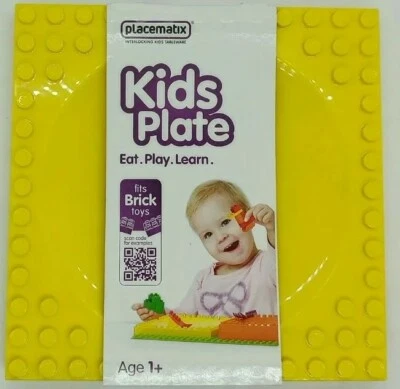 Placematix Kinder Teller Kinderbausteine Kindergeschirr Flach Gelb PM104001A - Bild 1 von 2