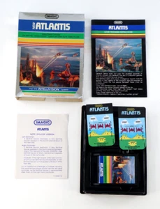 Imagic Mattel Intellivision Atlantis 1982 con manual y 2 superposiciones completo probado - Imagen 1 de 9