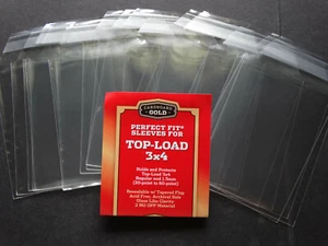 20 Loose Cardboard Gold Perfect Fit Sleeves for Top-Load 3x4 from 20-60 Pt Bag - Picture 1 of 1