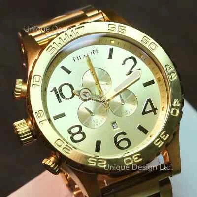 NEW NIXON Watch Mens 51-30 CHRONO GOLD A083502 Mens Women's GIFT FAST SHIP! NICE - Image 1 of 4