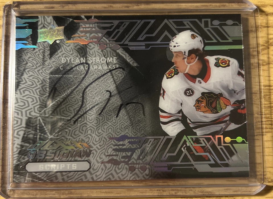 2020-21 Upper Deck SPx DYLAN STROME Black Obsidian Scripts Autograph #OS-DS - Image 1 of 2
