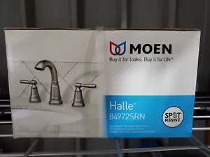 *NEW SEALED* Moen Halle Bathroom Faucet w/Spot Resist Brushed Nickel #84972SRN - Picture 1 of 3