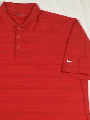 Nike Golf Para Hombre XL Calce Seco Rojo Rayas Golf Polo Poliéster Ajuste Seco Foto 1 de 4
