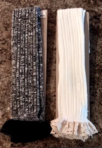 2 Pairs Of Vintage Studio's & Sears LEG WARMERS One Size - Black And White - Picture 1 of 5