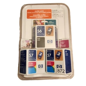 HP Combo Value New Pack 1 56 Schwarz 2 57 Tri-Color Tintenpatronen Versiegelt  - Bild 1 von 3