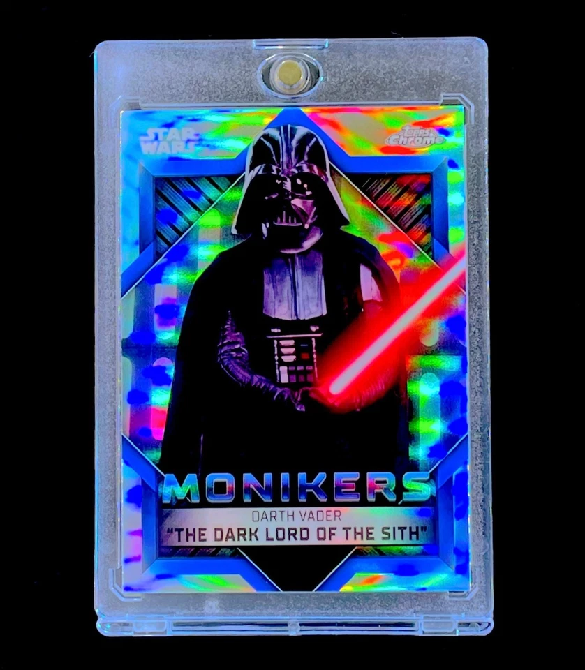 DARTH VADER BLUE REFRACTOR SILVER HOLO SP Insert Topps Chrome Card - STAR WARS - Image 1 of 4