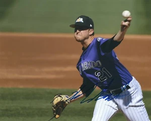 Signed 8x10 KYLE FREELAND Colorado Rockies Autographed photo - COA - Bild 1 von 1