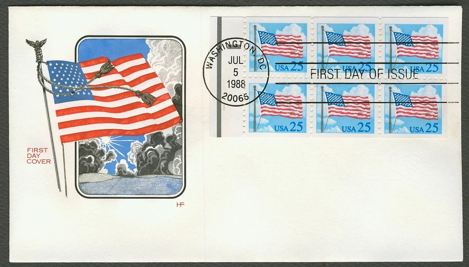 #2285Ac 25c Flag and Clouds, HF FDC **ANY 5=FREE SHIPPING** - Image 1 of 1