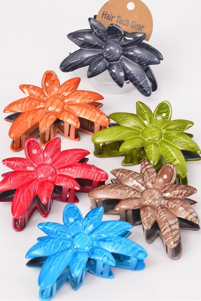 Clip de mandíbula de flores de acrílico - Tamaño: 3,75" de largo x 2,75" de alto  Foto 1 de 1