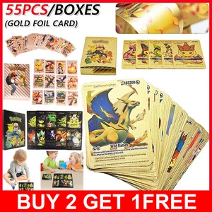 Pokemon Card Foil GOLD SILVER PACK 55 CARDS TCG GX Vmax GX Card Charizard Rare