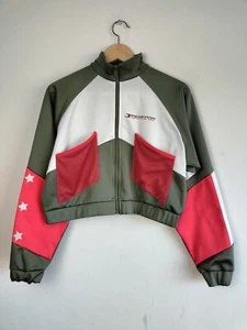 Tommy Hilfiger Sport Full Zip bunte kurze Cropped Jacke - Damen Small - Bild 1 von 13
