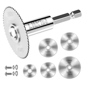 1/4-Inch Hex Shank Rotary Drill Saw(With 5PCS Blades),Hss Saw Disc Wheel Cutting - Picture 1 of 12