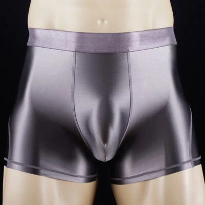 Hombres Brillante Satén Boxer Shorts Transpirables Elastizados Gimnasio Deportes Bañador Calzoncillos Lencería Foto 1 de 4