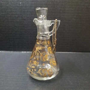 Tapón de repuesto dorado con mango de botella de aceite Hazel Atlas Glass Cruet vintage - Imagen 1 de 9