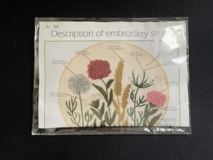 Embroidery Kit Floral Needle Floss Printed Fabric Instruction Teaching Guide 368 - Picture 1 of 3