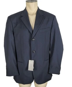 Neu mit Etikett - Hugo Boss EINSTEIN SIGMA Wolle gestreift schwarz Sport/Anzug Mantel Jacke Gr. 38S - Bild 1 von 8
