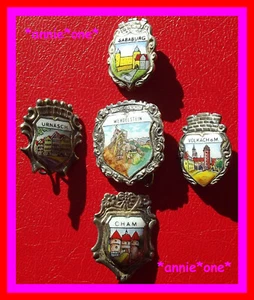 ꧁ KONVOLUT 5 x hutnadel ANSTECKNADELN ua CHAM volkach URNÄSCH emaille WAPPEN ꧂ - Bild 1 von 13