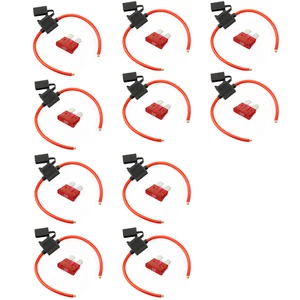 (10) True Spec OFC 10 AWG Gauge ATC Inline Fuse Holder Fuseholder w/ 10A Fuse - Picture 1 of 9