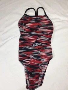 adidas Performance Infinitex Damen Badeanzug Einteiler Gr. 26 Schwimmen rot schwarz - Bild 1 von 7