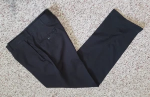 VINTAGE HAGGAR MENS PANTS SLACKS 34 X 32 BLACK FLAT FRONT SUPER NICE - Picture 1 of 6
