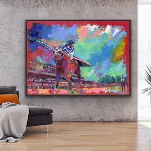 Sale Secretariat Belmont 36"H X 48"W X 0.75 ORIGINAL Painting Was $50K, Now $25K - Picture 1 of 14