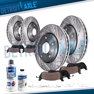 Front Rear Drilled Brake Rotors Brake Pads Kit for 2017-2020 Jaguar F-Pace 2.0L - Image 1 of 4