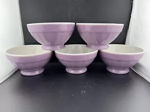 5er Set lila Cafe Au Lait Schalen mit geripptem Fuß Top - Bild 1 von 11