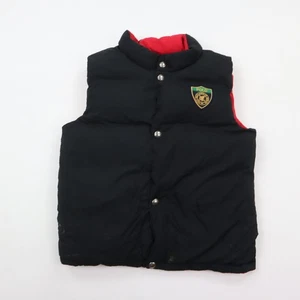Polo Ralph Lauren Down Puffer Vest Kids Boys 7 Reversible Jacket Snap Red Black - Picture 1 of 13