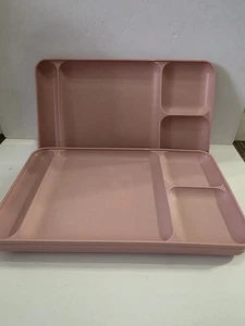 Lote de 4 bandejas de almuerzo divididas Tupperware picnic cafetería comida #1535 salmón - Imagen 1 de 4