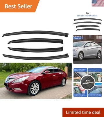 Smoked Window Visors & Rain Guards for 2011-2016 Hyundai Sonata Models Foto 1 de 4