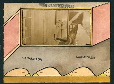 John Evans (1932-2012) Obra de Arte Original COLLAGE Firmado y Fechado 1983 Escuela Ave.B Foto 1 de 2