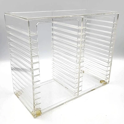 U.S. Acrylic Inc. Clear CD Storage Display Rack 30 Disc 1993 USA Vintage Rare - Image 1 of 4