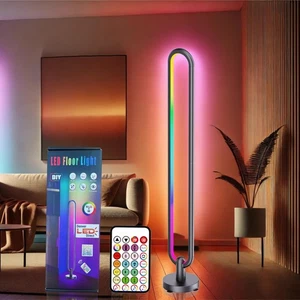 LED Corner Floor Lamp (20W RGBW) | Sleek Minimalist Design, Dimmable RGBW Col... - Picture 1 of 9