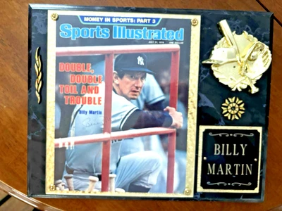 Placa Billy Martin firmada enmarcada 12x15 Foto 1 de 2