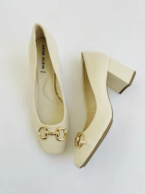 Zapatos de salón Anne Klein Flex Landon de cuero sintético para mujer talla 9,5 blanco roto Foto 1 de 4