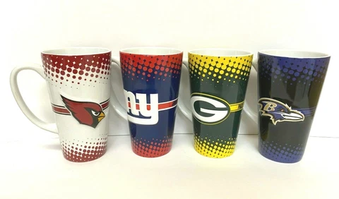 NFL 16oz Sculpted Latte Mug - Choose your team Cover