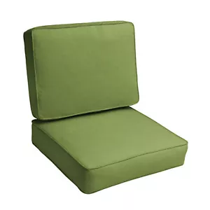 Sunbrella Cilantro Green Indoor Outdoor Deep Seat Chair Cushion Corded Set - Picture 1 of 4