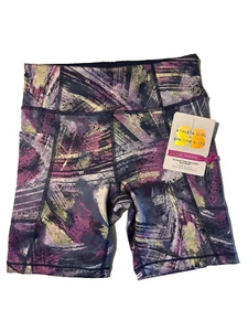 NWT**Athleta Girl Simone Biles Biker Shorts**Size 12 (L)**Purple Gray**Cute!! - Picture 1 of 5