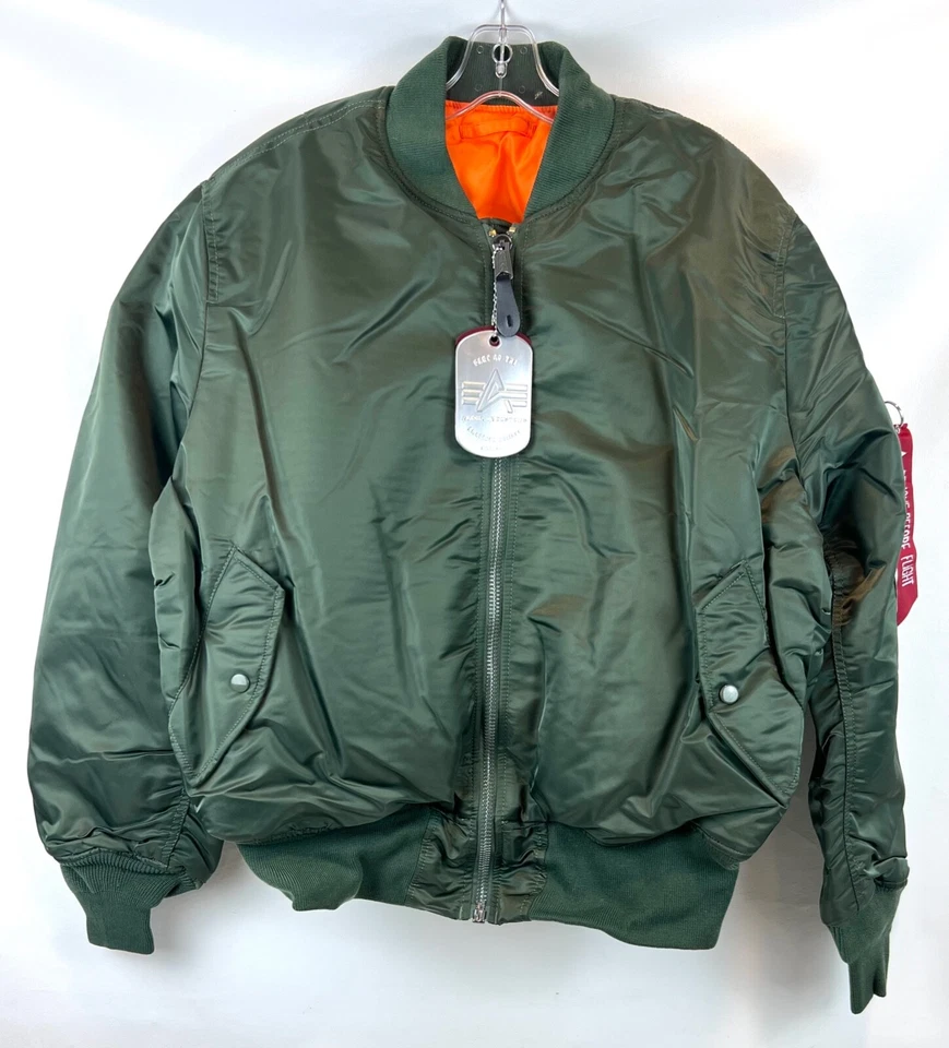 Chaqueta de bombardero Alpha Industries USAF MA-1 Intermediate Flyers verde salvia X-grande Foto 1 de 4