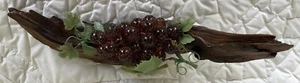 Vintage Lucite Mesh Traube Cluster auf Treibholz dunkler Bernstein - Bild 1 von 6