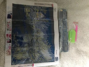 5D Full Drill Diamond Painting Kit - Snow scene/ Kit 33 x 24cm Round drill - Picture 1 of 2